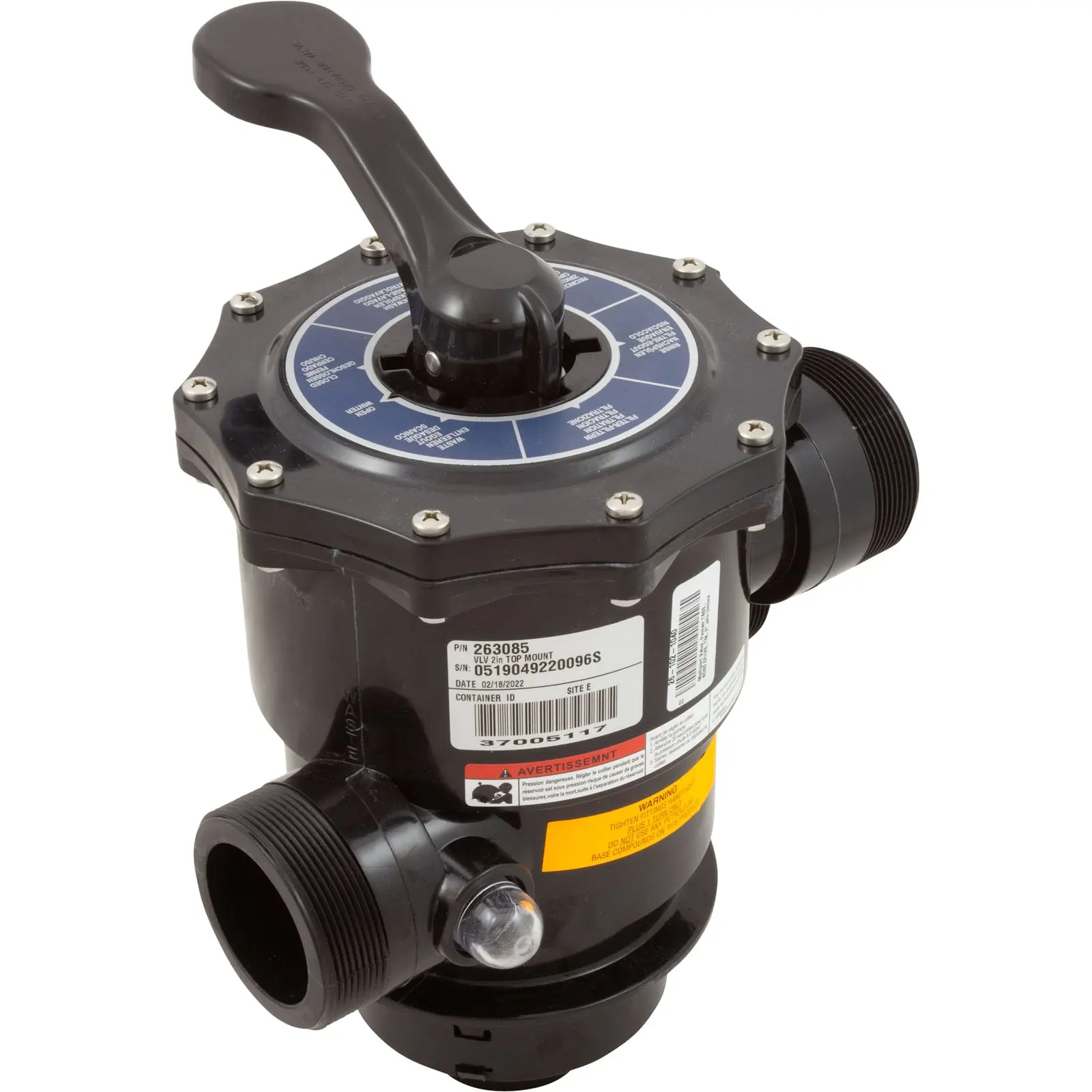 Multiport Valve, Pentair TA60, SD80, CFII26, TM, 2", w/o Unions