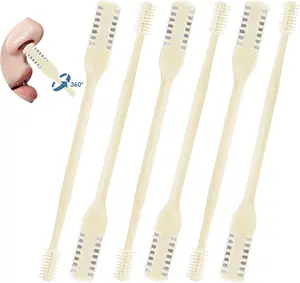 Nose Hair Trimmer for Men & Women, 2-in-1 Electric Nose Trimmer with Soft Cleaning Brush, 360° Rotary Head & Dual-Sided Blades, Painless Facial Grooming Kit, Rechargeable (Cream White)