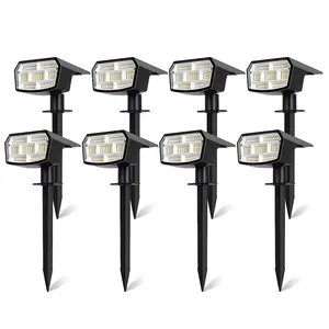 MATULSA 8/6/2Pcs Solar Spot Lights Outdoor, Waterproof 2-in-1 Solar Landscape Spotlights for Yard, 59 LED Solar Powered Wall Lights for Garden Pathway Driveway Walkway