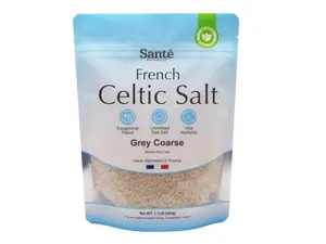 Sante Naturelle Celtic Salt Grey Coarse - 1.1lb (18oz) Unrefined French Sea Salt Organic, Rich in 82+ Minerals Salt, 100% Natural & Hand Harvested Sal Celtica