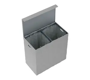 Lavish Home Double Laundry Basket with Lid Two-Sided Hamper