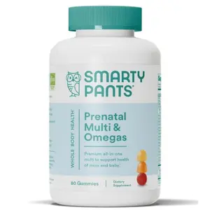 SmartyPants Prenatal Multi & Omegas – Premium Prenatal Gummies (80 ct)