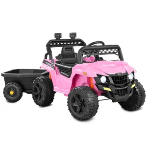 Best Choice Products Kids 12V Electric Ride-On UTV and Trailer w/ Parent Remote Control, LED Lights