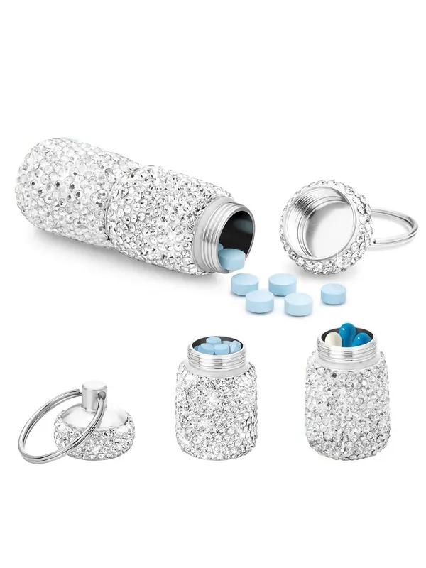 Summer  Portable Pill Box Keychain, Portable Pill Case Organizer Keychain, Key Ring for Women & Men As Gift,Girlfriend Gifts, Women Gifts