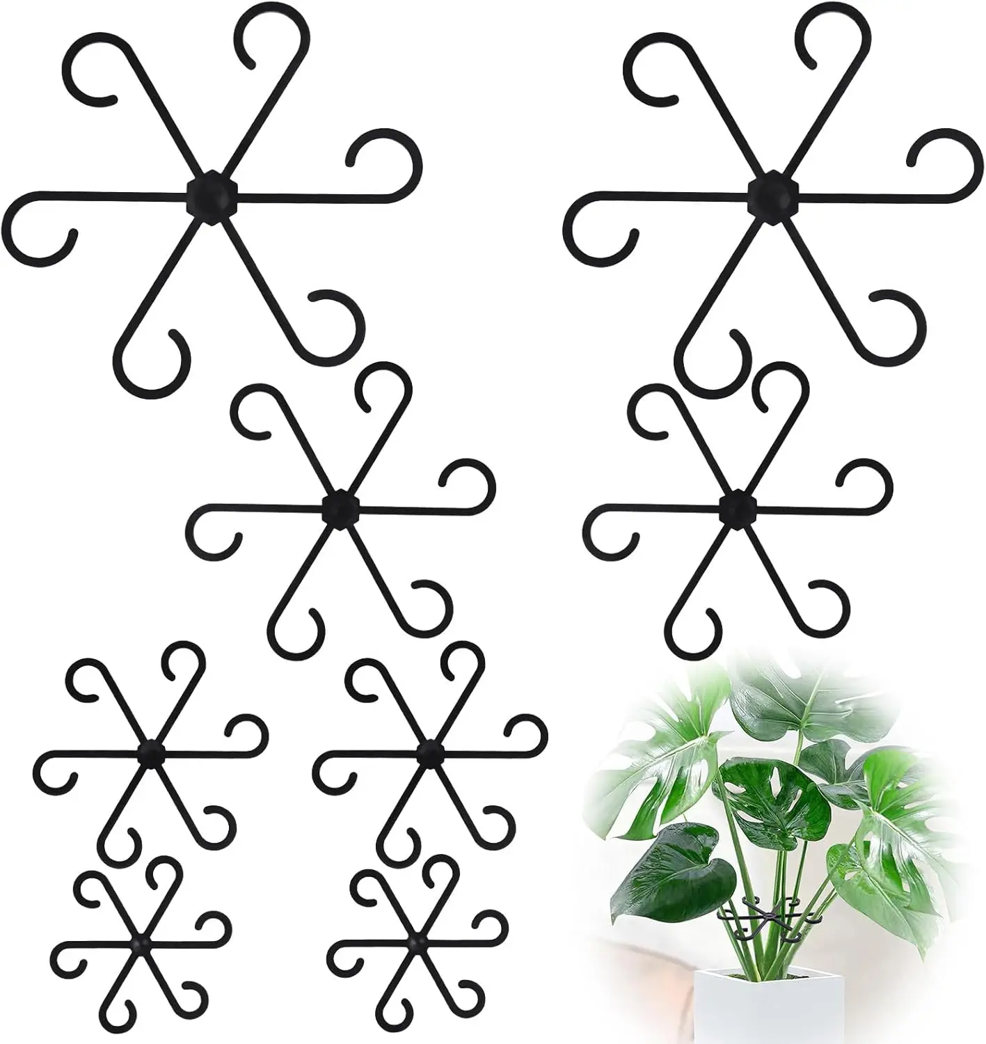 Plant Stem Support 8pcs Plant Support Indoor Plants Plastic Reusable Plant Stabilizer