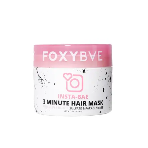 FoxyBae Insta-Bae 3-Minute Hair Mask with Biotin & Argan Oil – Hydrate, Strengthen & Repair Dry or Damaged Hair – Deep Conditioning, Moisturizing & Nourishing Haircare Treatment for Soft, Silky Results (Pink)