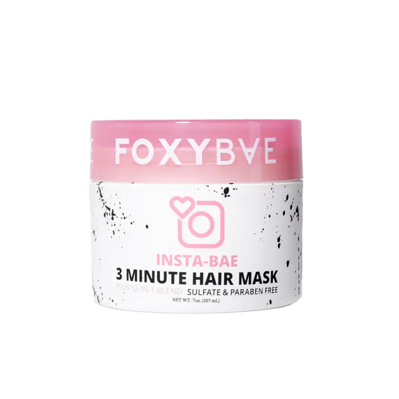 FoxyBae Insta-Bae 3-Minute Hair Mask with Biotin & Argan Oil – Hydrate, Strengthen & Repair Dry or Damaged Hair – Deep Conditioning, Moisturizing & Nourishing Haircare Treatment for Soft, Silky Results (Pink)