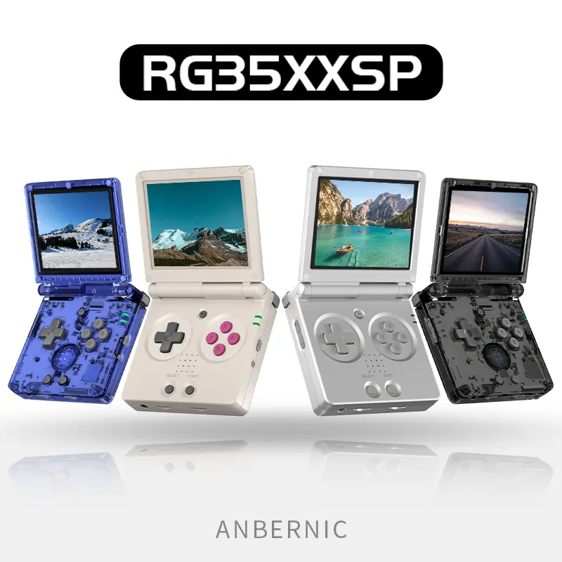 ANBERNIC RG35XXSP Handheld Game Console 3.5" IPS Screen Flip Game Player Linux System Battery 3300mAh HDMI connection to TV Transparent RG35XX SP Handheld Retro Gameing Console Gifts #SummerVibes