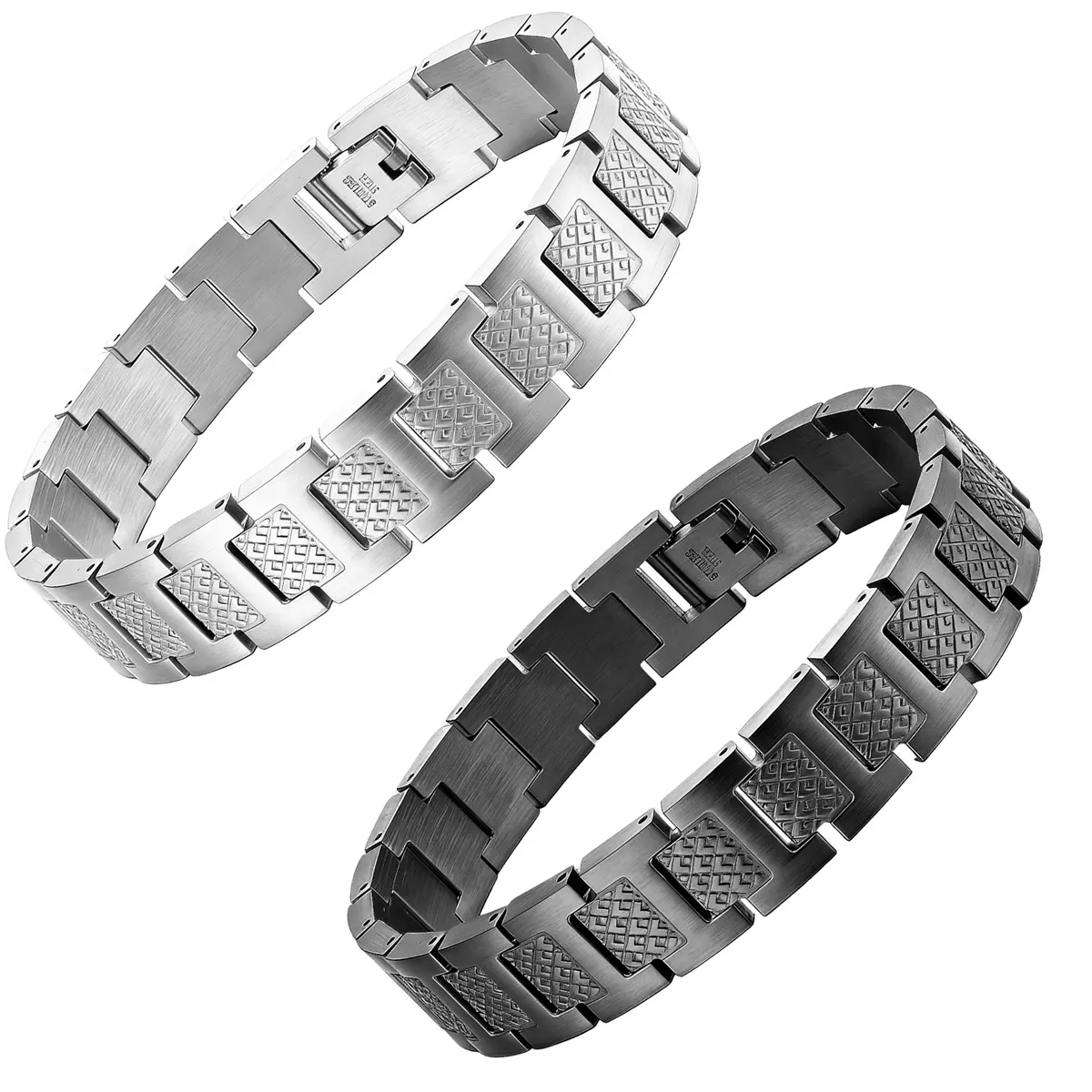 Men's Carbon Fiber Bracelet - Black Plated Stainless Steel, 8.66 Inches Long, 0.59 Inches Wide, Non-Tarnish Jewelry with Hidden Clasp, Durable Men's Accessories, Ideal for Father's Day, Birthday Gifts