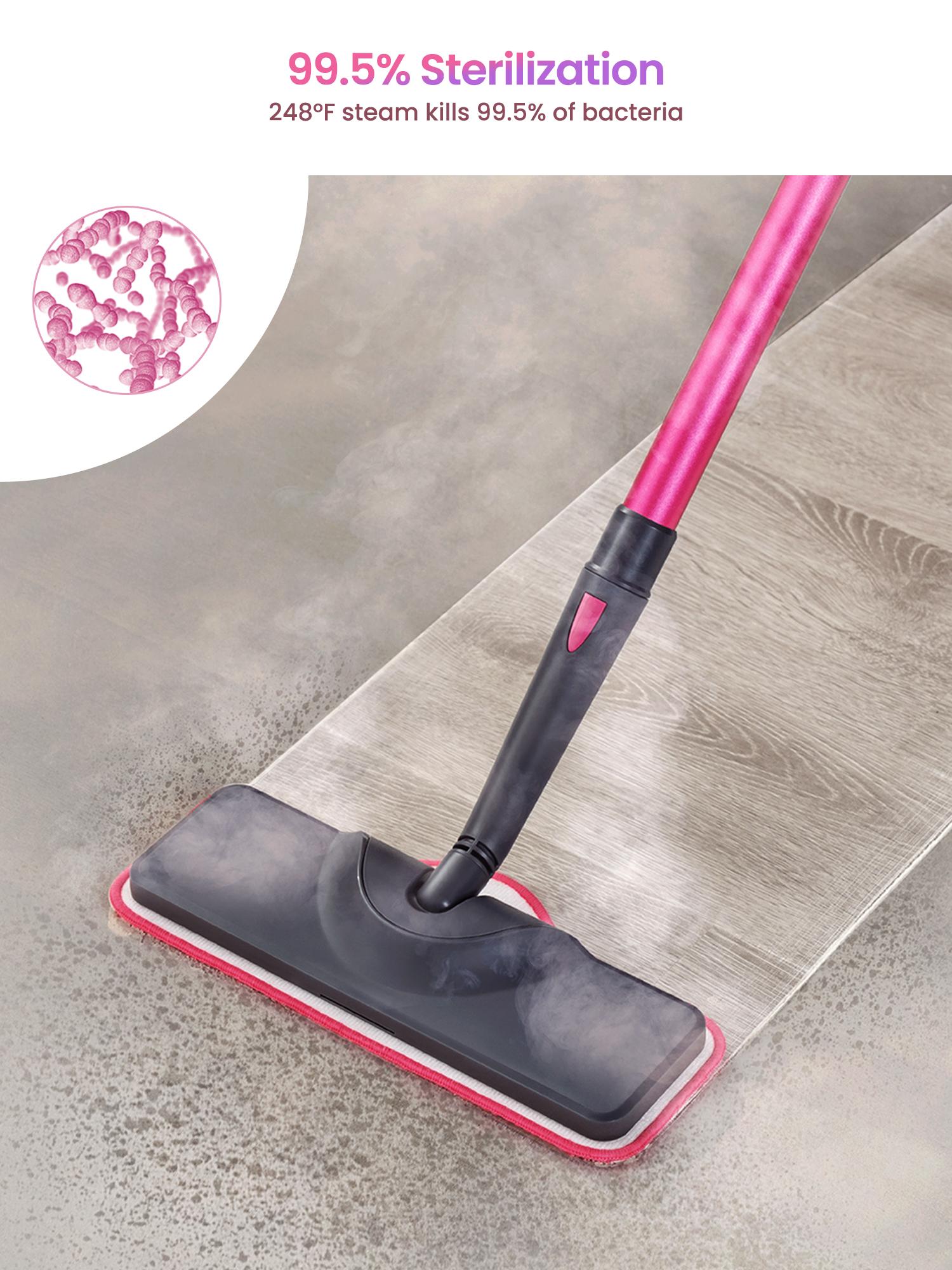 Schenley 18-in-1 Steam Mop with Detachable Handheld Steamer for Walls, Grouts, Hard Floors, Tiles, includes Multi-purpose Accessories, Washable Microfiber Pads and Disposable Pads