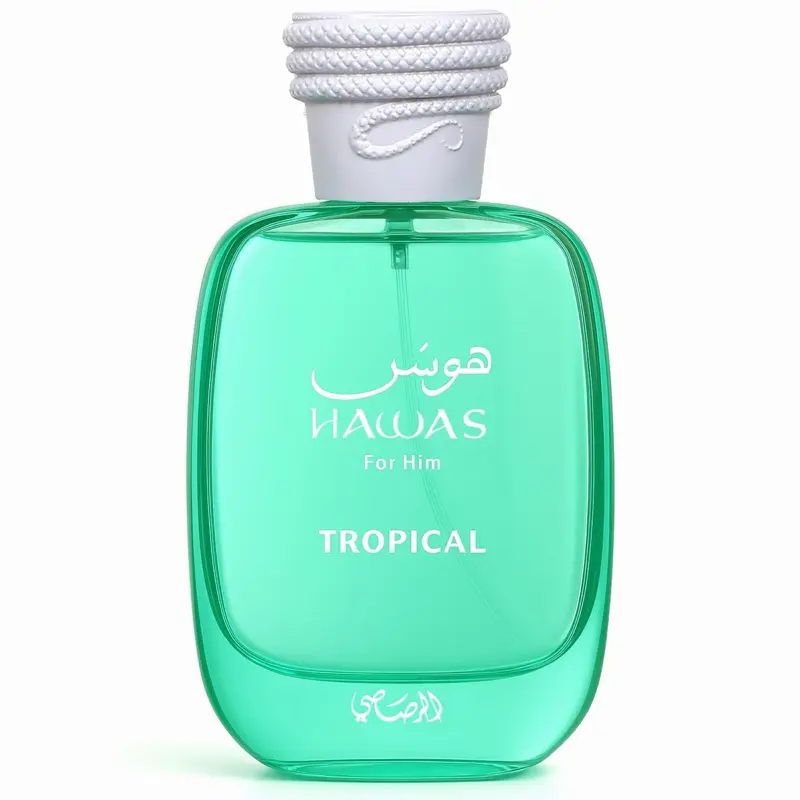 Rasasi Perfumes Hawas Tropical Eau De Parfum Unisex Fragrance 100 ML 3.4 oz Coconut Ginger & Mint Notes Delightful Scents