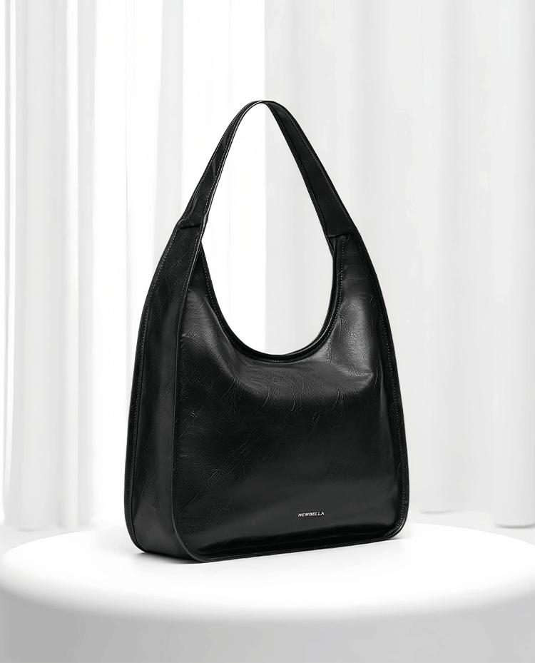 NEWBELLA Luna Pro Shoulder Bag in PU Leather - Sleek Solid Color Top Handle Bag with Zipper Closure for School & Commute - 48x12x44 cm dealsforyoudaysFallFreshness, Elegant Commuter Bag, Pu Tote Satchel