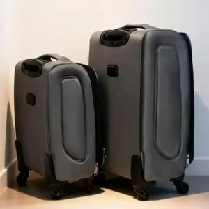 Oxford Softside Trolley Set (20"/24") - 2-Piece Lightweight Suitcase, Universal Wheels, Gray carry luggage