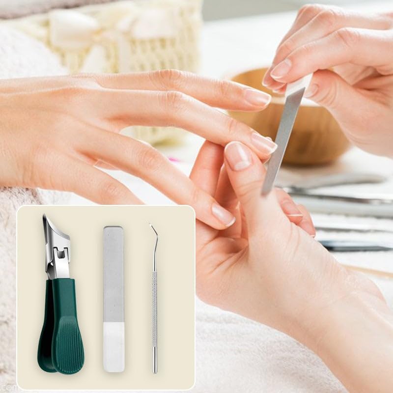 Eagle Beak Beveled Nail Clippers, 3Pcs Wide Jaw Opening Anti-Splash Slanted Nail Clipper, Long Handle Wide Jaw Opening Anti-Splash Slanted Edge Nail Clipper for Thick Nails,Seniors&Ingrown Care(Green) Eagle Beak Beveled Nail Clippers, 3Pcs Wide Jaw Opening Anti-Splash Slanted Nail Clipper, Long Handle Wide Jaw Opening Anti-Splash Slanted Edge Nail Clipper for Thick Nails,Seniors&Ingrown Care(Green)
