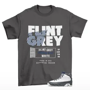 Flint Label Jordan 9 Flint Grey Matching Sneaker Tee Shirt