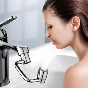 360 ° Swivel Faucet-Extender Sink-Aerator - 2-Mode Splash Water Tap Extension, Kitchen Bathroom 360 Rotating Spray Attachment, Multifunctional Universal Robotic Arm -Wash Hand/Hair/Face