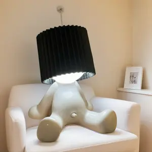 Sitting A Little Shy Table Lamp USB Rechargeable LED Little Shy Man Creative Lamp Unique Pleats Reading Lighting Children Gift