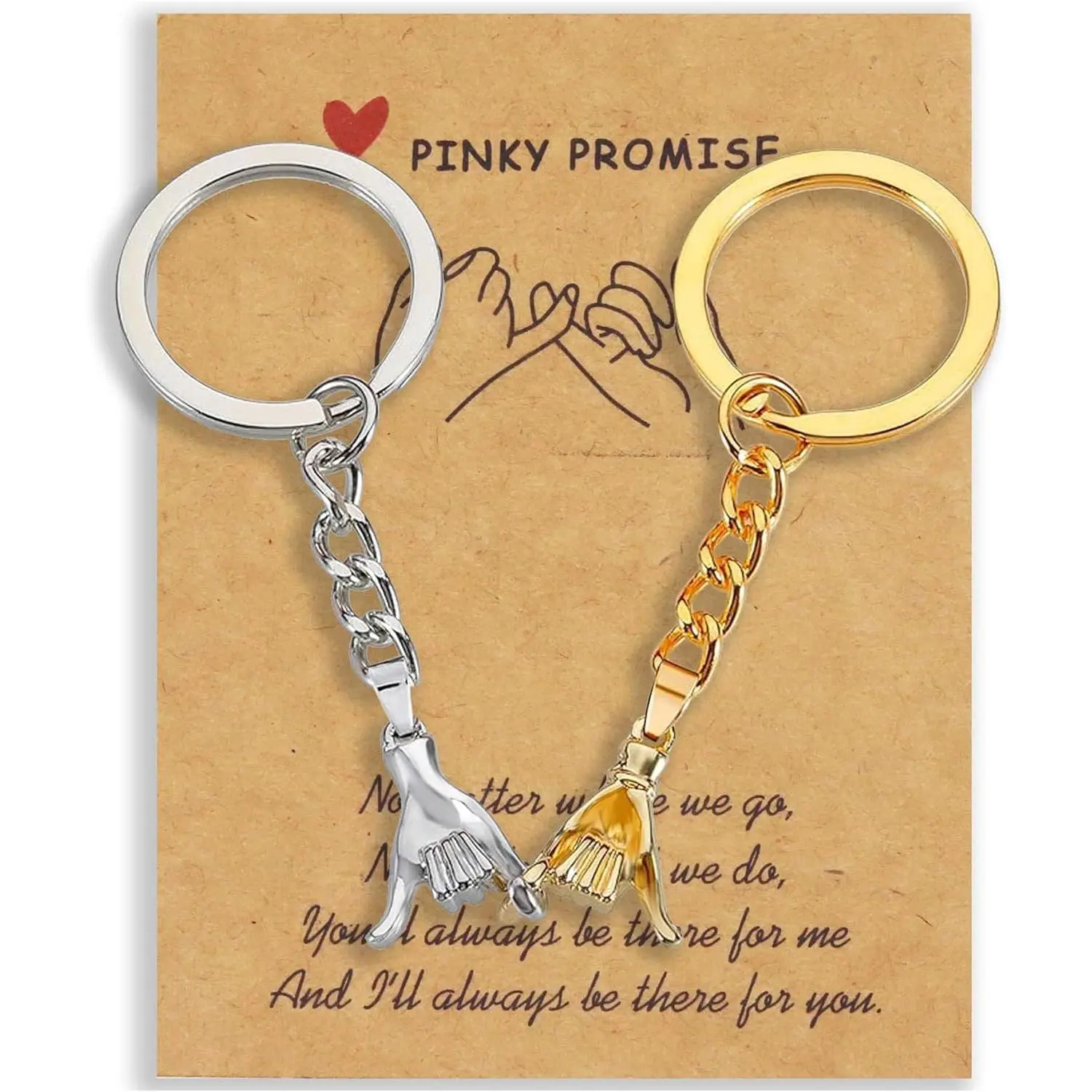 Gifts for Boyfriend - 2PC Pinkie Promise Matching Couples Keychain Gift for Boyfriend Girlfriend Long Distance