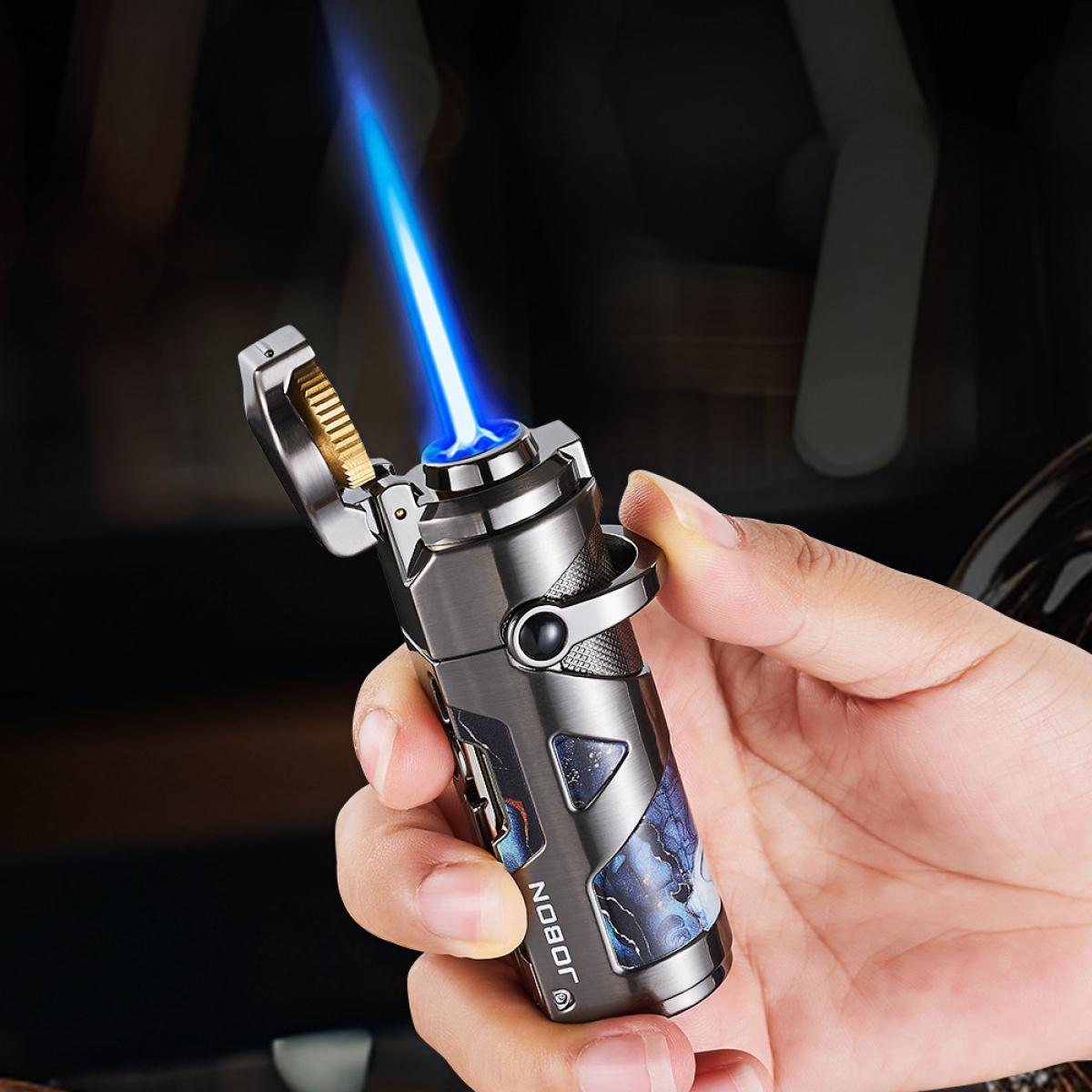 Multi Functional Windproof Gas Lighter, Personalized Rocker Arm Ignition, Refillable Fuel, Full Metal Pocket Lighter, Suitable For Business Gifts, Collections, Candle, Smoker Tools(Fuel Not Included)