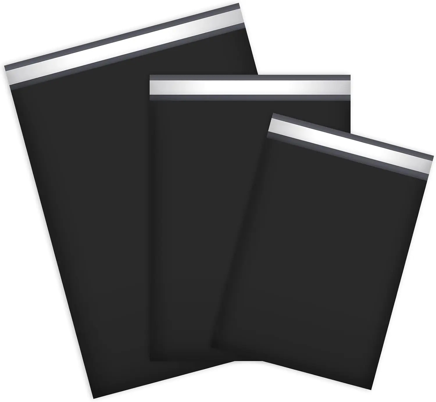 30 Pack Black Poly Mailers Variety Size Pack, 10x13 Inch & 12x15.5 Inch & 14.5x19 Inch, 10 PCS Each Shipping Bag for Clothing Self-sealing Adhesive Poly Mailers Assorted Sizes for Small Business
