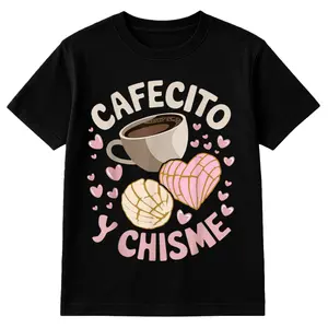 100% Cotton Coffee and Gossip Latina Mexican Baked Concha Pastry Conchas T-Shirt