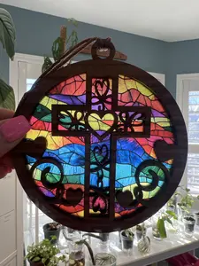 Cross Suncatcher for Sunny Window