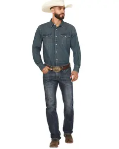 Rock & Roll Denim Men's And  Dark Wash Stackable Bootcut Rigid Jeans - Bmspd06693