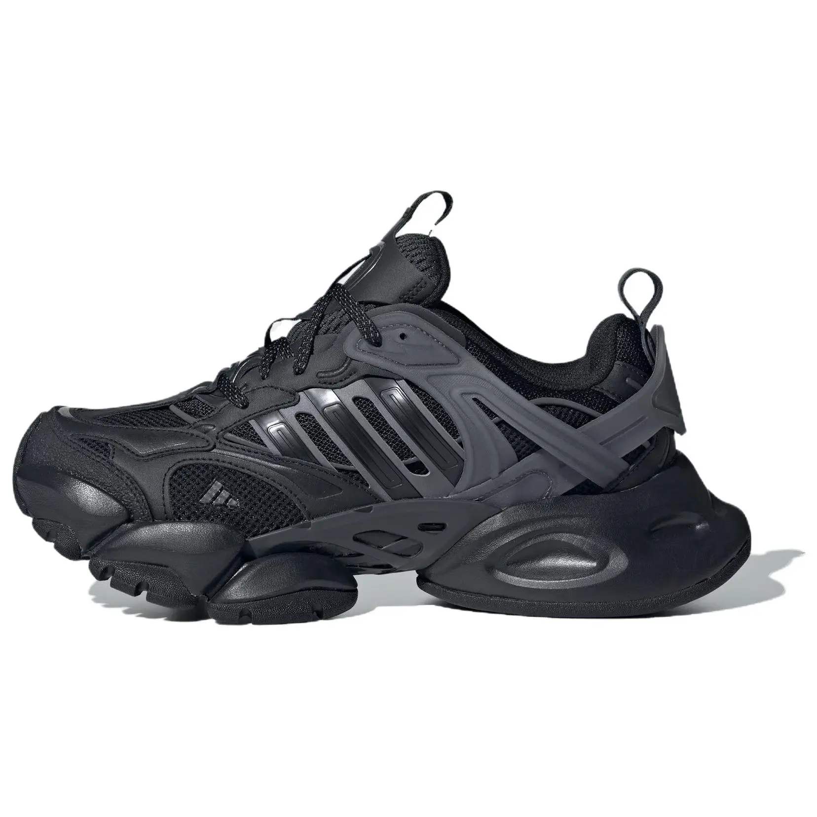 Adidas Men's XLG Runner Deluxe Running Sneakers - Black/Grey, US M 10, Lightweight, Roomy Fit, Breathable Mesh Upper, Cushioned Responsive Midsole, Sleek Design, True Size, Casual Daily Wear
