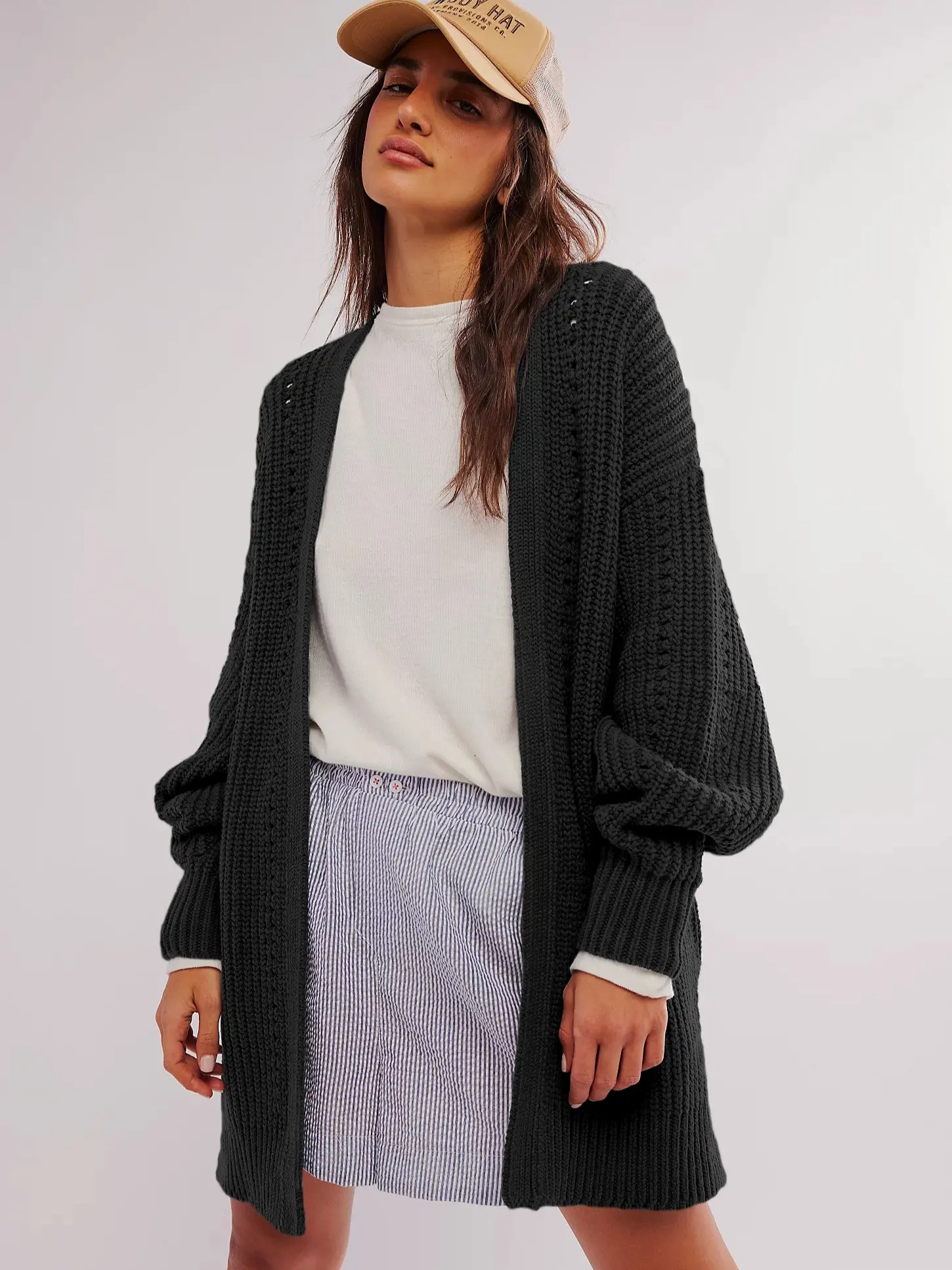 USBOUTIQUE CHIC Women's 2026 Spring Oversized Sweater Dress Long Sleeve Cozy Chunky Knit Pullover Casual Lounge Outfit Knitwear - Cardigans
