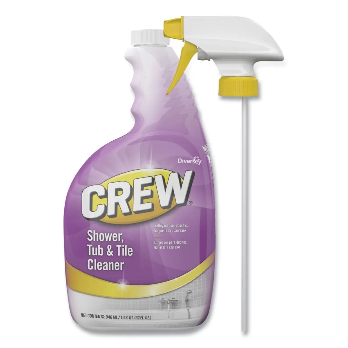 212 MAIN 32oz Acidic Stainless Steel Cleaner Spray - Diversey Crew Powerful Cleaning Solution for Shower, Tub & Tile, Soap-Infused Household Cleaner (Pack of 4)