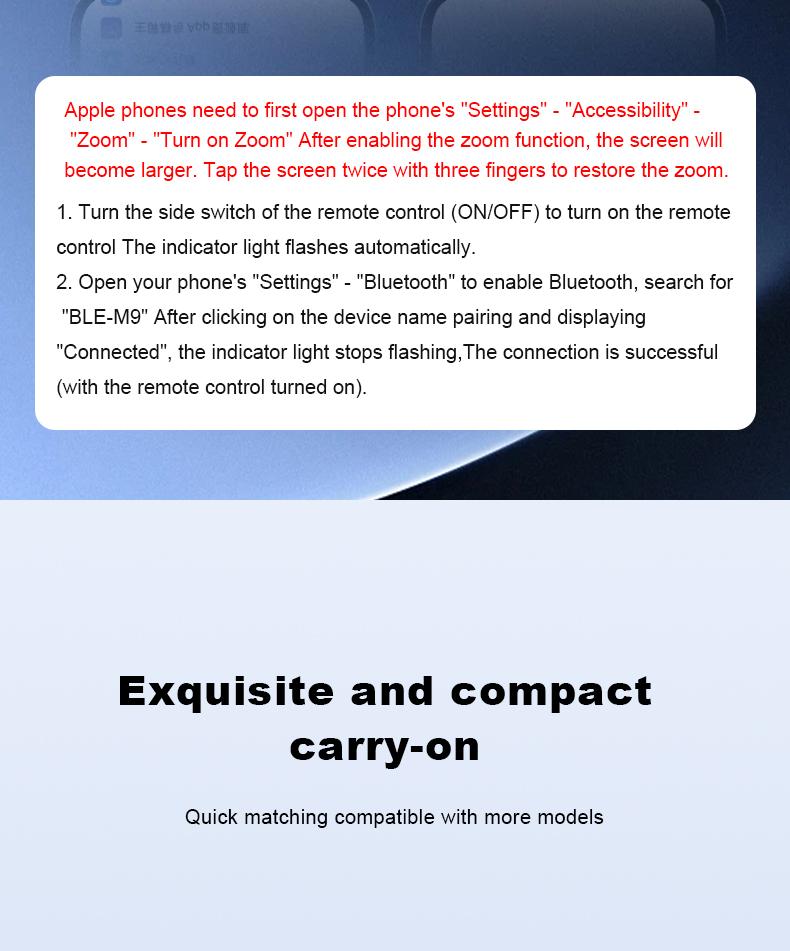 MGALL Wireless Mini Remote Control 2025 New Page Turner & TikTok Video Scroller, Remote for Camera & Video Recording, Compatible with iOS & Android Phones