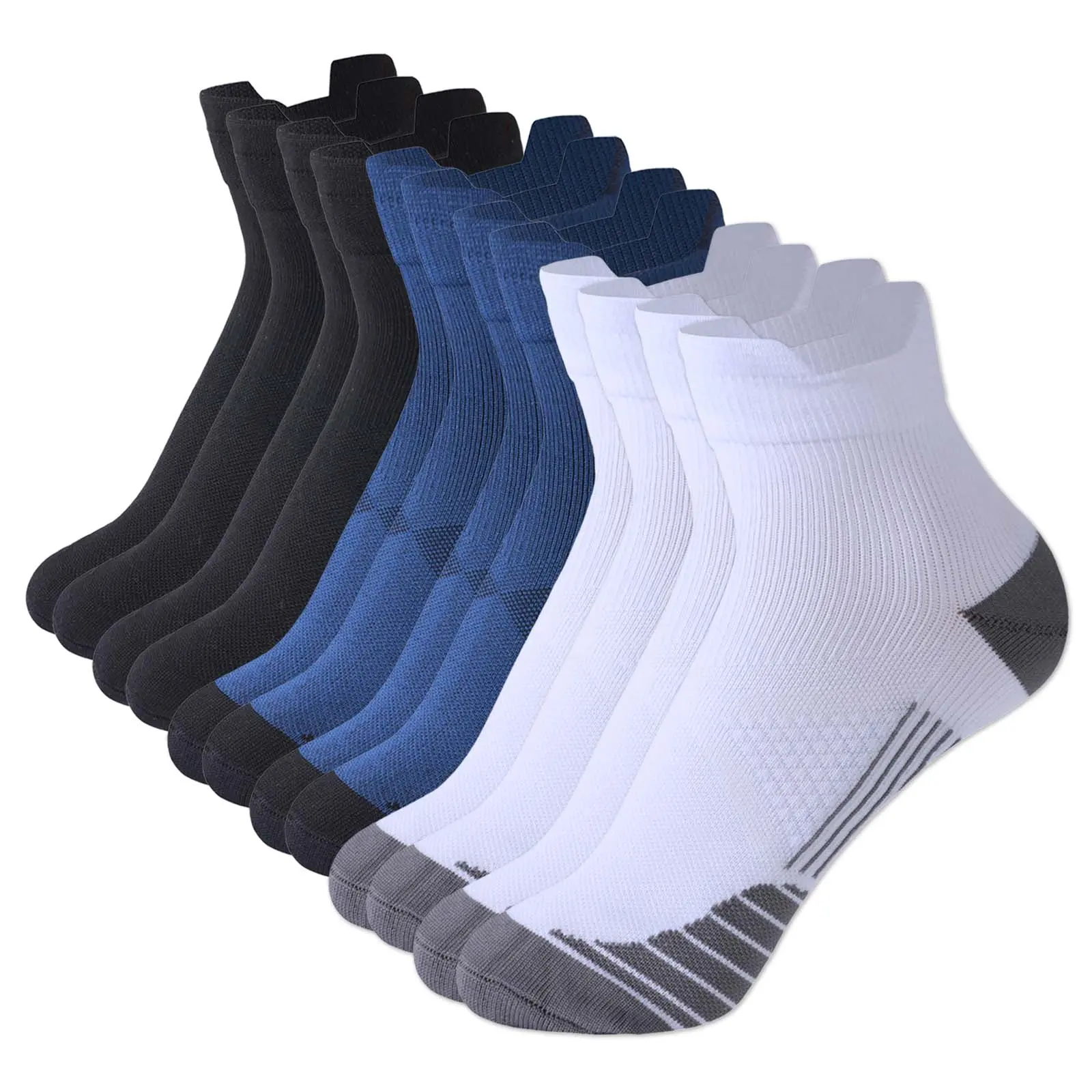STANDWAY 6 Pairs 8-15mmHg Ankle Compression Socks for Men & Women – Breathable, Seamless, Arch Support, Relieve Tired Feet, Perfect for Sports & All-Day Wear