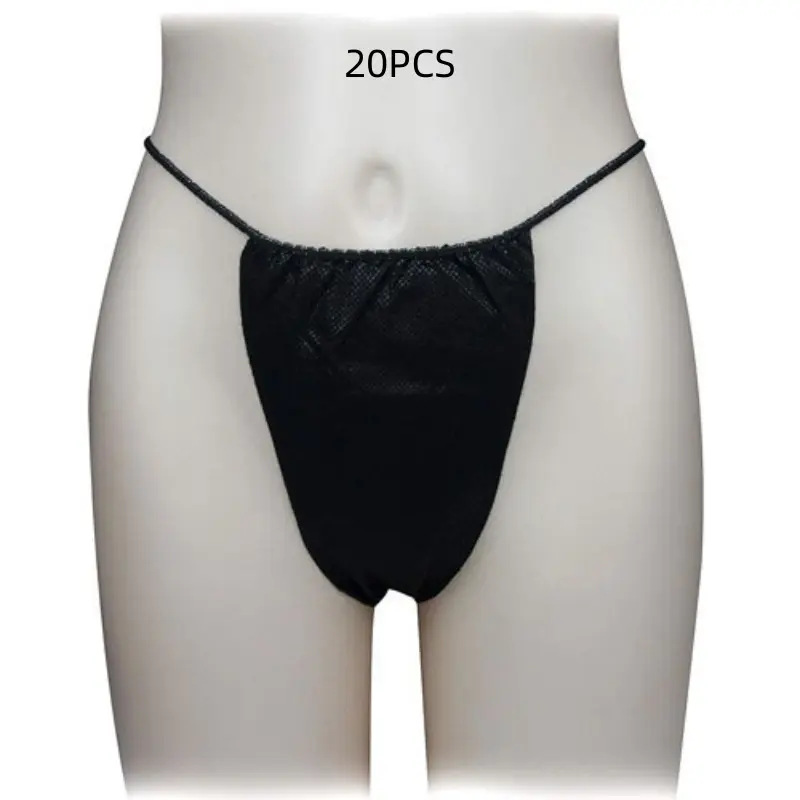 20 Pack,Women's Disposable Non-Woven Thong Panties,Ideal for Spa, Sauna, Beauty Salons, Massage Centers, Travel Underwear
