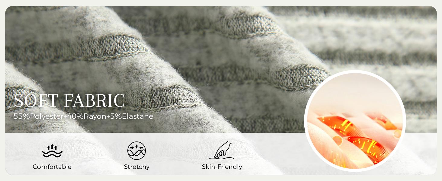 VRcomfy Women's 3 Piece Loungewear Set Knit Long-Sleeve Cardigan Cropped Top Loungewear Set