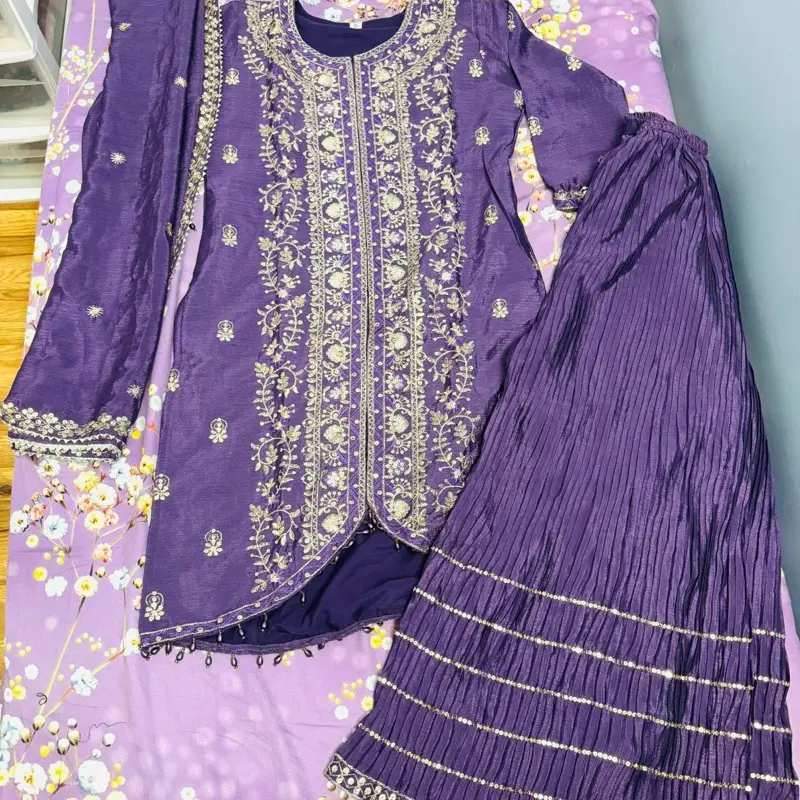 Gorgess 3 Piece Sharara Dress Set in Body, Casual Style for Summer, Comfortable Fit, Versatile Design, Ideal for Various Occasions - Maxi, Womenswear