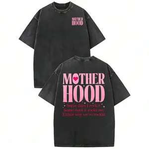 Washed Cotton Mom Life T-Shirt – Relaxed Fit, Oversized, Perfect Gift for Mother's Day