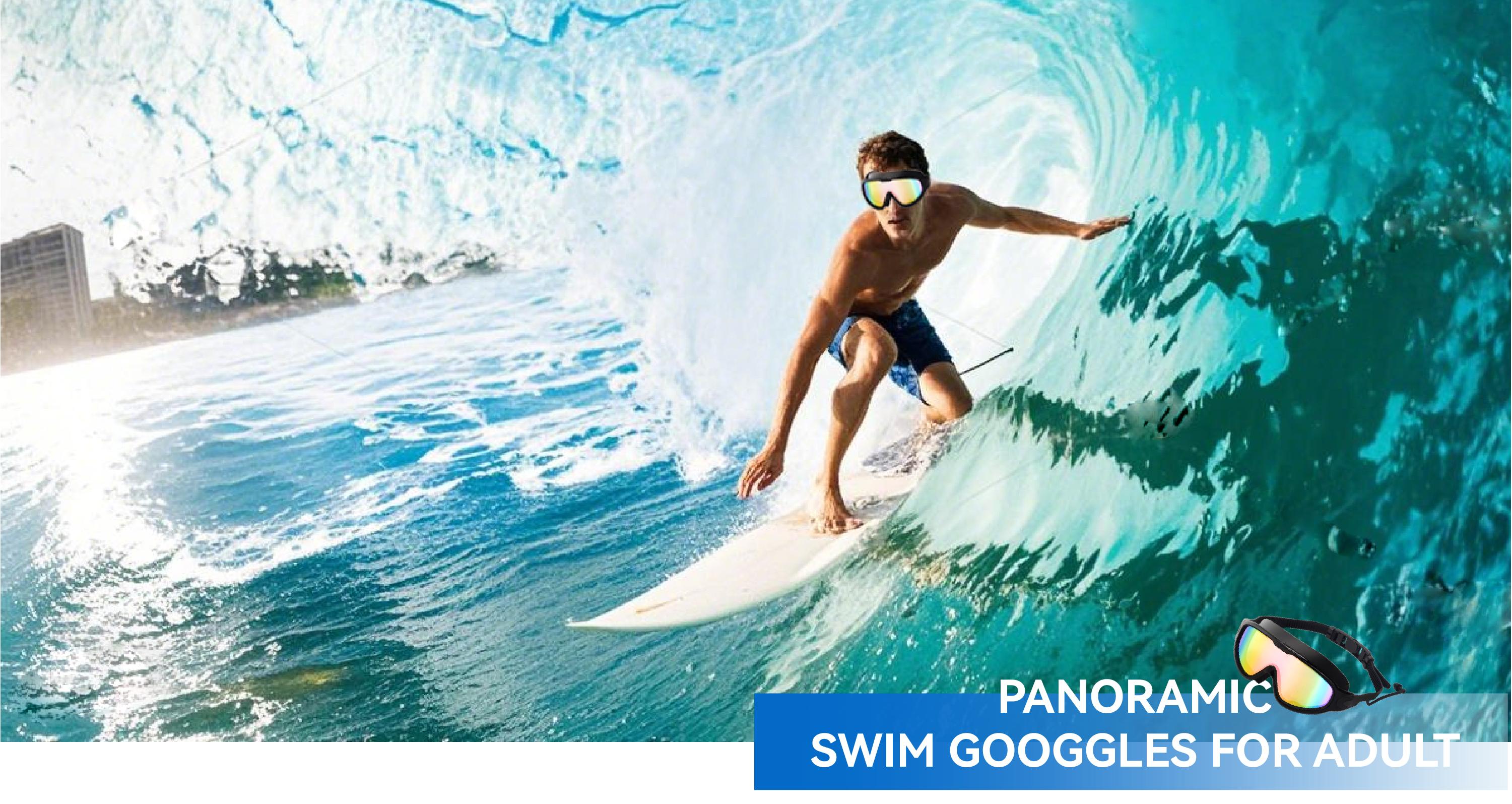 Swim Goggles 2 Pack - Wide View Anti-Fog & UV, No Leaking Swim Glasses for Men, Women, Kids Swimming