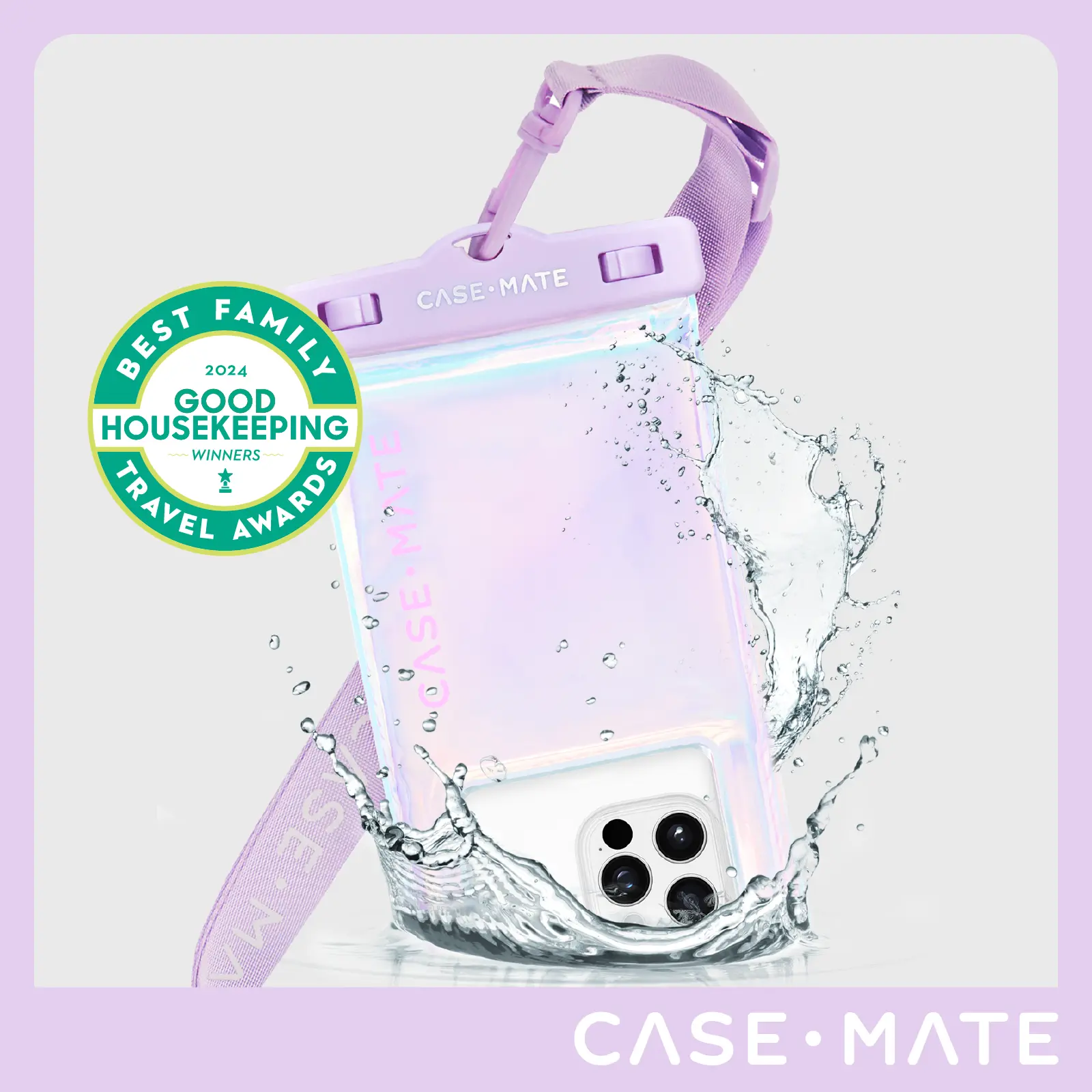 Waterproof Floating Phone Pouch with Adjustable Lanyard Strap, Crossbody Strap, Universal Cellphone Protective Holder for Swimming, Floats Up