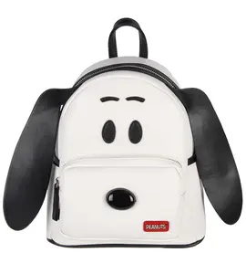 Peanuts Classic Comic Character Face Snoopy Zippered Mini Small Backpack Bag 12"