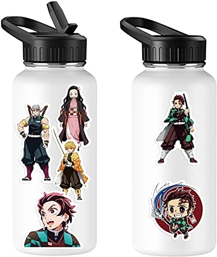 100pcs Anime Stickers Decals, Waterproof Japanese Anime Stickers Pack , Cute Cartoon Stickers for Water Bottle Laptop Skateboard Guitar