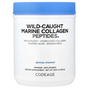 Codeage Wild-Caught Marine Collagen Peptides Powder, Unflavored, 15.87 oz (450 g)