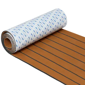 EVA Foam Boat Flooring,Non-Slip Self-Adhesive Decking, Faux Teak for Marine Yacht, Motorboat, RV, Gym, Kayak and Swimming Pool Outdoorfun Easy Customized Cutting