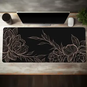 Flower  Pattern Extended Desk Mat, 1 Count Large Gaming Desk Mat, Non-slip Personalized Desk Mat For Home Office Desk