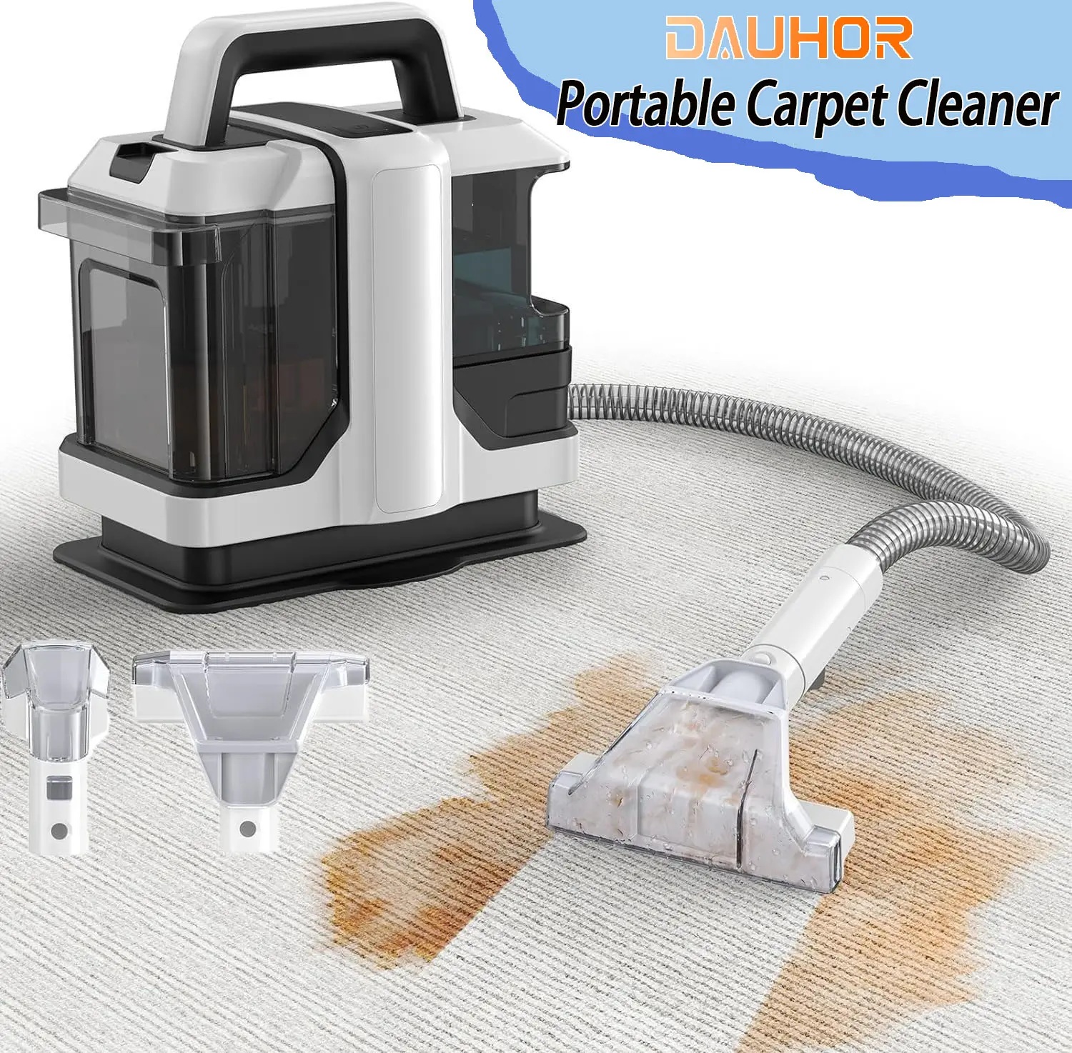 Newly Upgraded Multi-Functional Upholstery Cleaner - 450W Motor, 1080ml Water Tank, Dual-Size Brush Heads, Time & Effort Saving, Suitable for Car Seats, Heavy Sofas, Extends Furniture Lifespan, Extend Furniture Lifespan, Time And Effort Saving