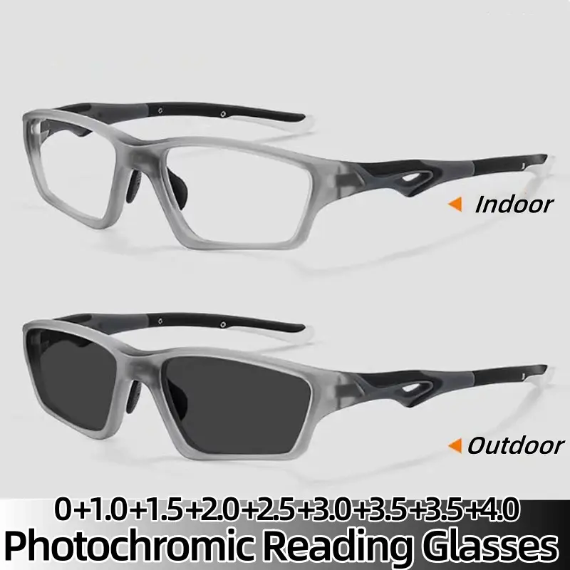 Intelligent Progressive Multifocal Lenses TR90 Sports Reading Glasses Near&Far Bifocal Eyewear Outdoor Photochromic Sunglasses