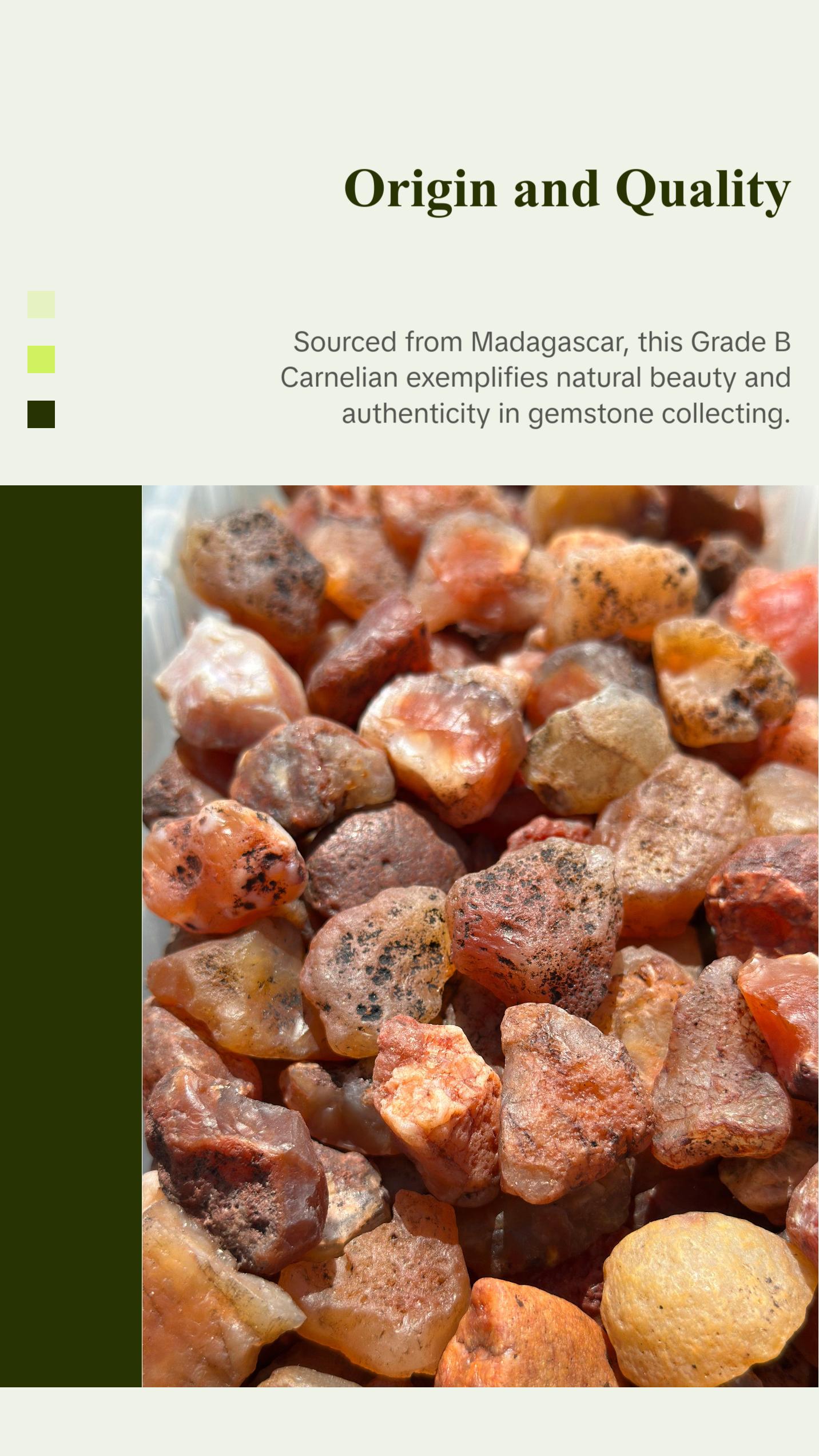 Raw Carnelian Stone - Grade B from Madagascar