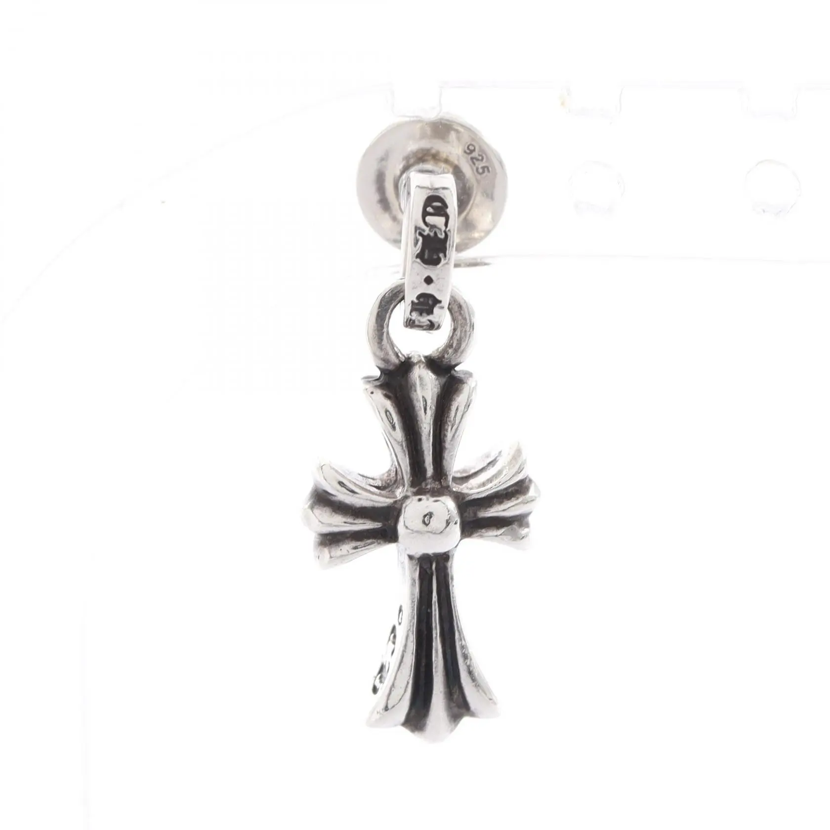 Pre-owned Chrome Hearts Sterling Silver 925 (Ag925) Small Leather Goods BABY FAT PPRCHN Silver925 K14 Earring