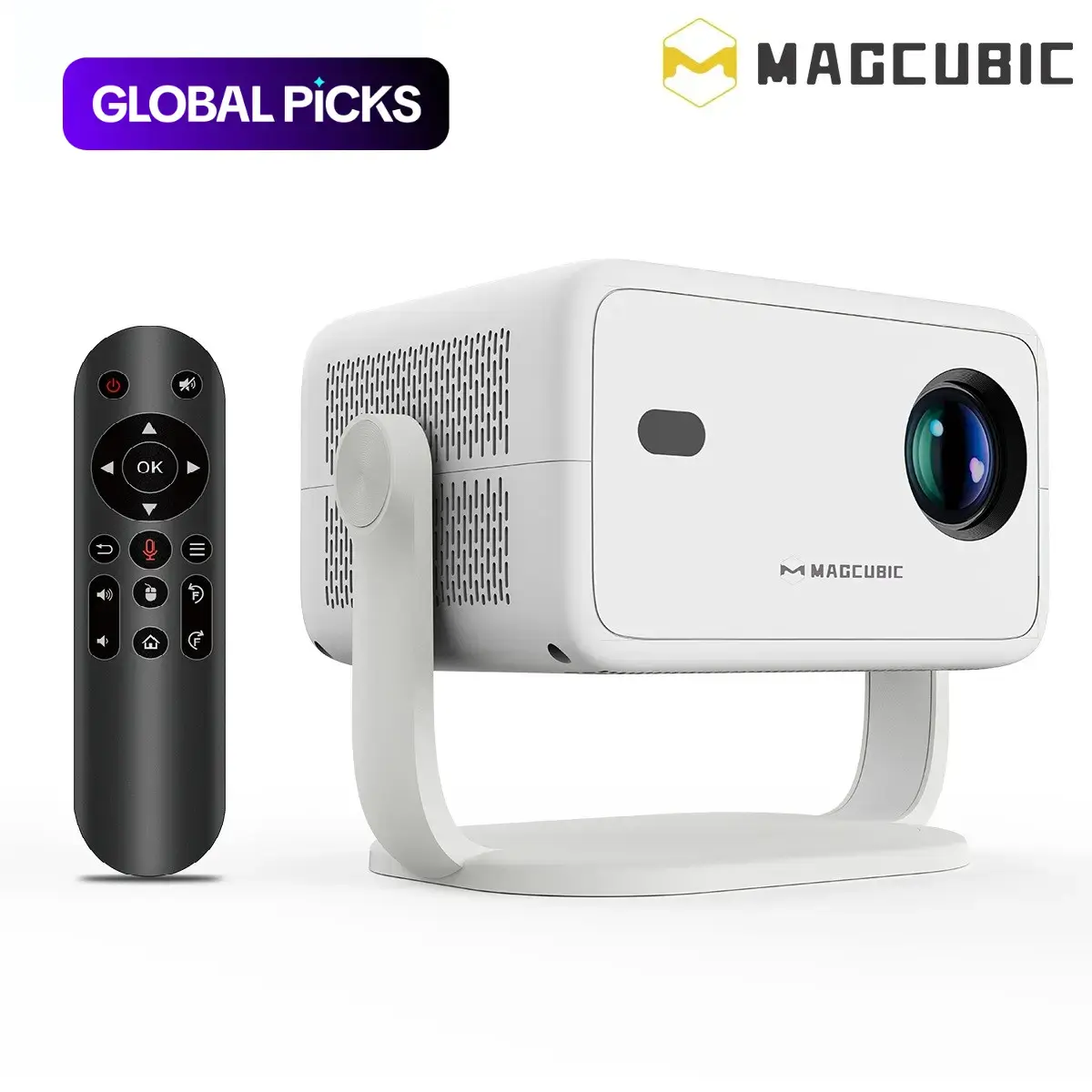 Magcubic L018 Smart Projector, Portable Audio Projector, 650 ANSI, 1080P, Auto Focus and Keystone Correction, Android 14, BT 5.2, WiFi 6, Projector With Speaker, Portable Home Theater Projector, Wireless Projector #GLOBAL PICKS
