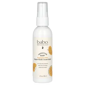 Babo Botanicals Sensitive Baby, Diaper Rash Cream Spray, Fragrance Free, 3 fl oz (89 ml)