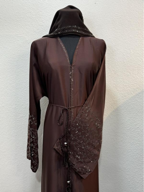 Dubai Abaya - Brown  Dress with Unique Design